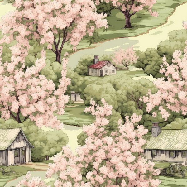 Cottagecore Apple Garden #9 Fabric For Cheap