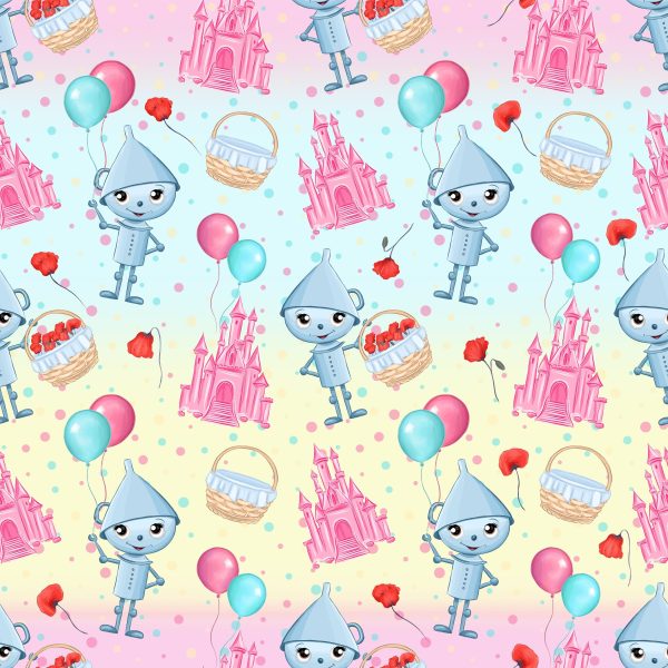 Cute Wizard of OZ Tin Man Fabric - Multi on Sale