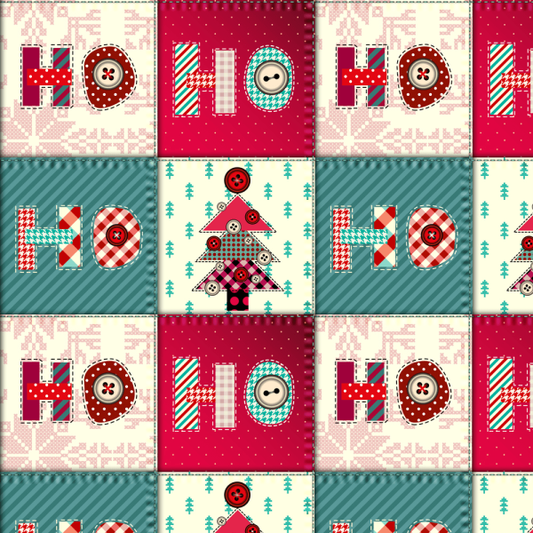 Christmas Pattern Patchwork Fabric - Multi Online Hot Sale