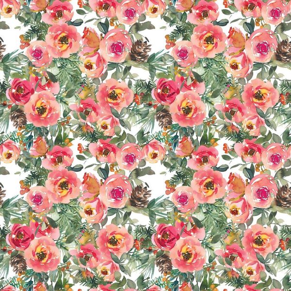 Christmas Floral Pattern #8 Fabric Discount